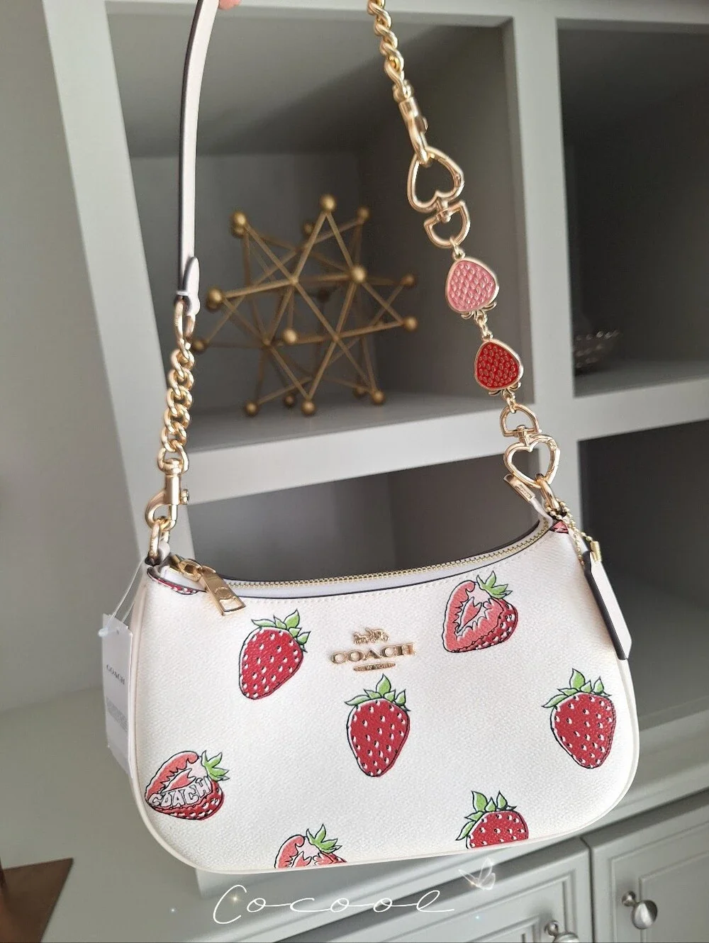 NWT Coach Teri Shoulder Bag CAL62 Strawberry Print ® Cute Chic Summer Bag - Picture 3 of 13